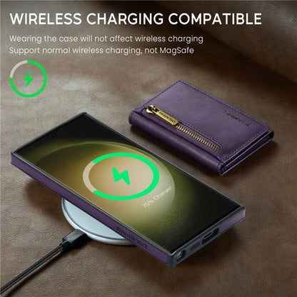 DG.MING M5 Series For Samsung Galaxy S24+ Wallet Case 2-in-1 Detachable Leather Phone Cover