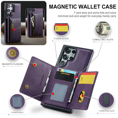 DG.MING M5 Series For Samsung Galaxy S24+ Wallet Case 2-in-1 Detachable Leather Phone Cover
