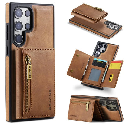 DG.MING M5 Series For Samsung Galaxy S24+ Wallet Case 2-in-1 Detachable Leather Phone Cover