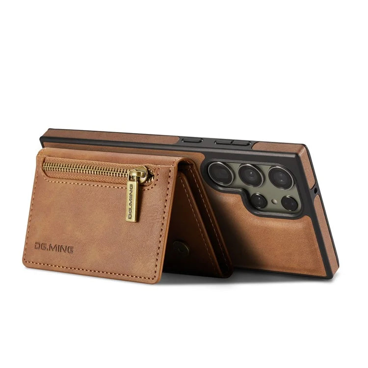 DG.MING M5 Series For Samsung Galaxy S24+ Wallet Case 2-in-1 Detachable Leather Phone Cover