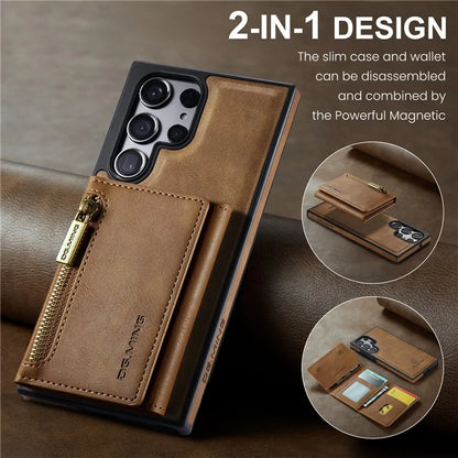 DG.MING M5 Series For Samsung Galaxy S24+ Wallet Case 2-in-1 Detachable Leather Phone Cover