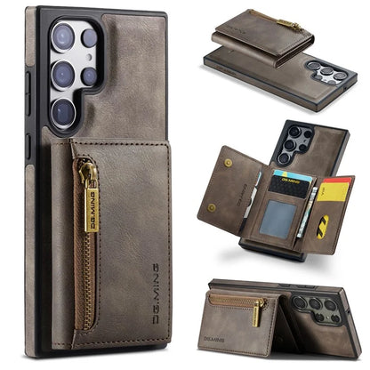 DG.MING M5 Series For Samsung Galaxy S24 Ultra Case Kickstand Leather Phone Back Cover