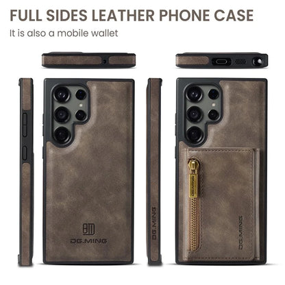 DG.MING M5 Series For Samsung Galaxy S24 Ultra Case Kickstand Leather Phone Back Cover