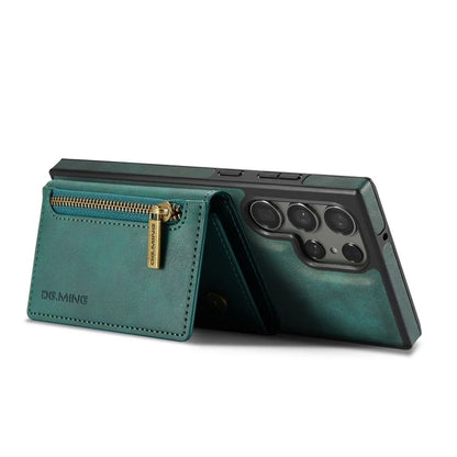 DG.MING M5 Series For Samsung Galaxy S24 Ultra Case Kickstand Leather Phone Back Cover