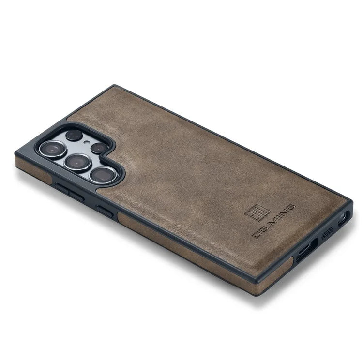 DG.MING For Samsung Galaxy S24 Ultra Phone Case Anti-scratch Side Edge Leather Coating Back Shell
