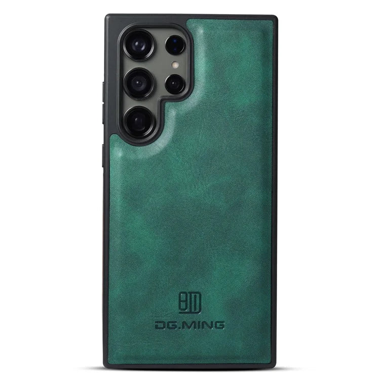 DG.MING For Samsung Galaxy S24 Ultra Phone Case Anti-scratch Side Edge Leather Coating Back Shell