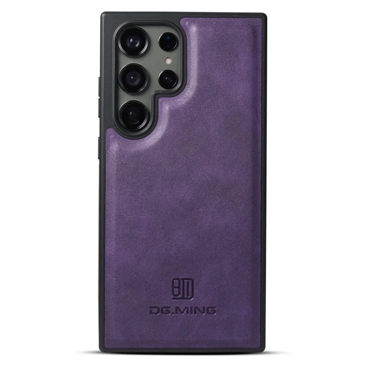 DG.MING For Samsung Galaxy S24 Ultra Phone Case Anti-scratch Side Edge Leather Coating Back Shell