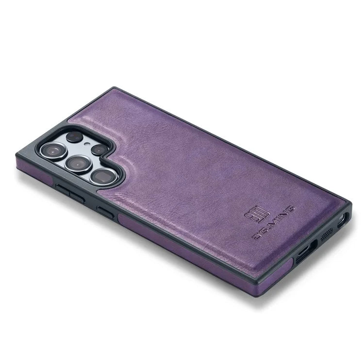 DG.MING For Samsung Galaxy S24 Ultra Phone Case Anti-scratch Side Edge Leather Coating Back Shell