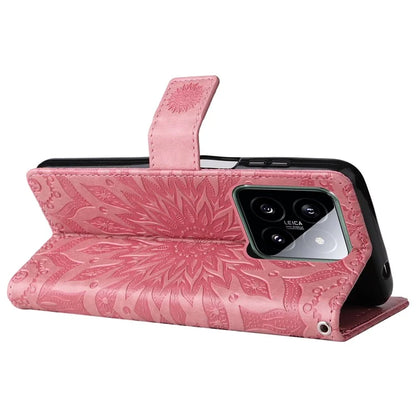 KT Imprinting Flower Series-1 For Xiaomi 14 Case Imprint Leather Wallet Stand Phone Cover