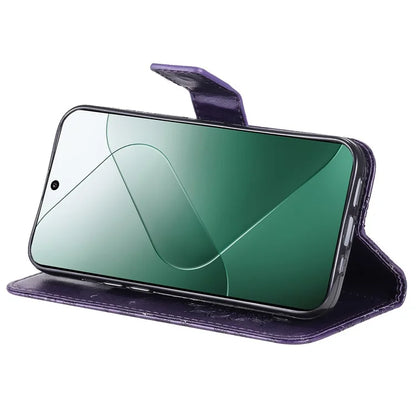 KT Imprinting Flower Series-1 For Xiaomi 14 Case Imprint Leather Wallet Stand Phone Cover