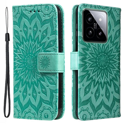 KT Imprinting Flower Series-1 For Xiaomi 14 Case Imprint Leather Wallet Stand Phone Cover