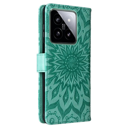 KT Imprinting Flower Series-1 For Xiaomi 14 Case Imprint Leather Wallet Stand Phone Cover