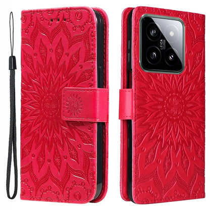 KT Imprinting Flower Series-1 For Xiaomi 14 Case Imprint Leather Wallet Stand Phone Cover