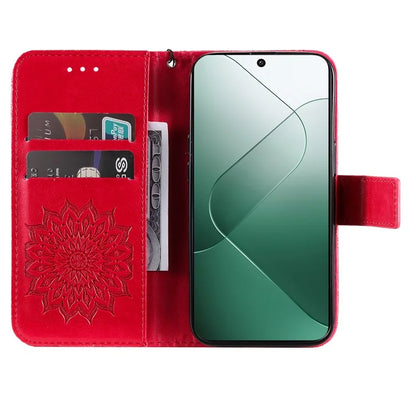 KT Imprinting Flower Series-1 For Xiaomi 14 Case Imprint Leather Wallet Stand Phone Cover