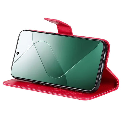 KT Imprinting Flower Series-1 For Xiaomi 14 Case Imprint Leather Wallet Stand Phone Cover