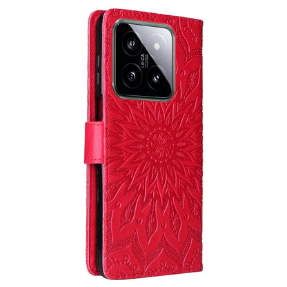 KT Imprinting Flower Series-1 For Xiaomi 14 Case Imprint Leather Wallet Stand Phone Cover