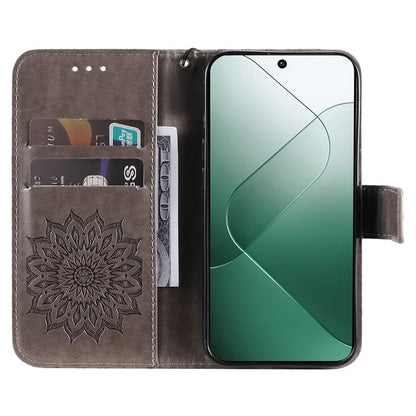 KT Imprinting Flower Series-1 For Xiaomi 14 Case Imprint Leather Wallet Stand Phone Cover