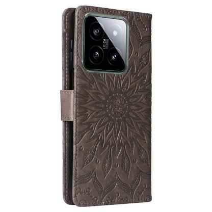 KT Imprinting Flower Series-1 For Xiaomi 14 Case Imprint Leather Wallet Stand Phone Cover