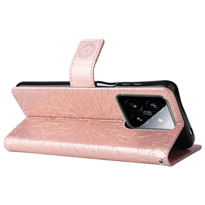 KT Imprinting Flower Series-1 For Xiaomi 14 Case Imprint Leather Wallet Stand Phone Cover
