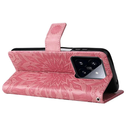 KT Imprinting Flower Series-1 For Xiaomi 14 Pro Magnetic Phone Case PU Leather Wallet Protective Cover