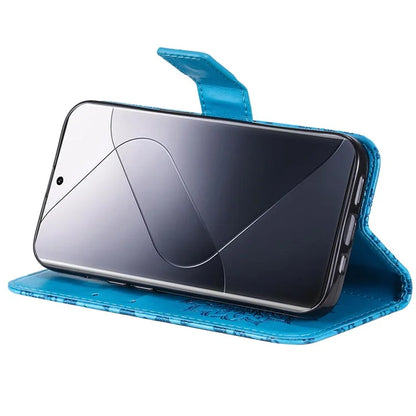 KT Imprinting Flower Series-1 For Xiaomi 14 Pro Magnetic Phone Case PU Leather Wallet Protective Cover