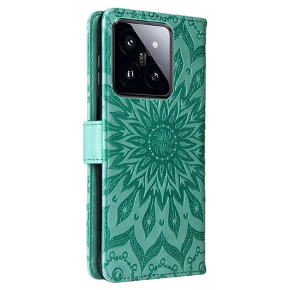 KT Imprinting Flower Series-1 For Xiaomi 14 Pro Magnetic Phone Case PU Leather Wallet Protective Cover