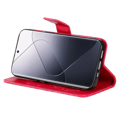 KT Imprinting Flower Series-1 For Xiaomi 14 Pro Magnetic Phone Case PU Leather Wallet Protective Cover