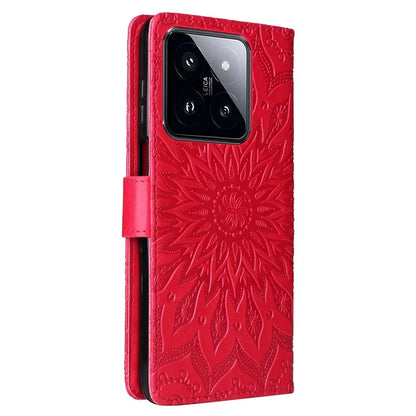 KT Imprinting Flower Series-1 For Xiaomi 14 Pro Magnetic Phone Case PU Leather Wallet Protective Cover