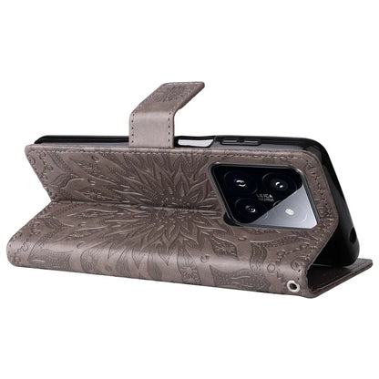 KT Imprinting Flower Series-1 For Xiaomi 14 Pro Magnetic Phone Case PU Leather Wallet Protective Cover