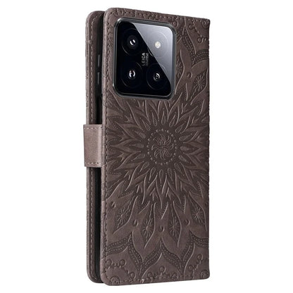 KT Imprinting Flower Series-1 For Xiaomi 14 Pro Magnetic Phone Case PU Leather Wallet Protective Cover
