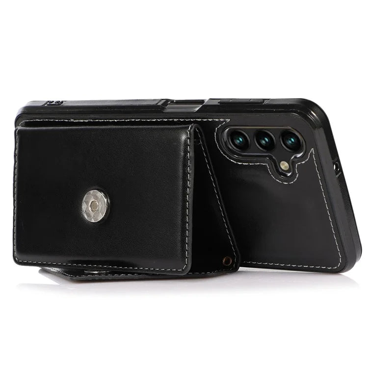 For Samsung Galaxy A05s 4G Case Card Holder Kickstand PU Leather+TPU Cover with Shoulder Strap