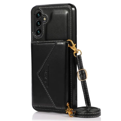 For Samsung Galaxy A05s 4G Case Card Holder Kickstand PU Leather+TPU Cover with Shoulder Strap