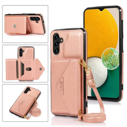 For Samsung Galaxy A05s 4G Case Card Holder Kickstand PU Leather+TPU Cover with Shoulder Strap