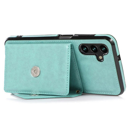 For Samsung Galaxy A05s 4G Case Card Holder Kickstand PU Leather+TPU Cover with Shoulder Strap