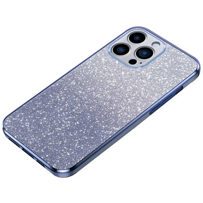 For iPhone 14 Pro Cell Phone Case Glitter Powder 6D Electroplating TPU Back Cover