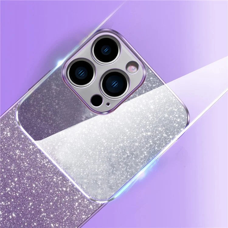 For iPhone 14 Pro Max Cell Phone Case 6D Electroplating Glitter Powder TPU Fall-proof Cover
