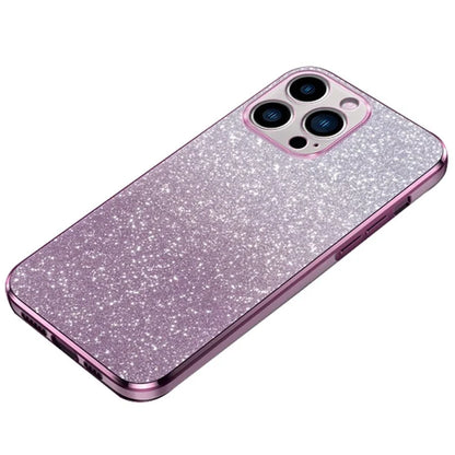 For iPhone 14 Pro Max Cell Phone Case 6D Electroplating Glitter Powder TPU Fall-proof Cover