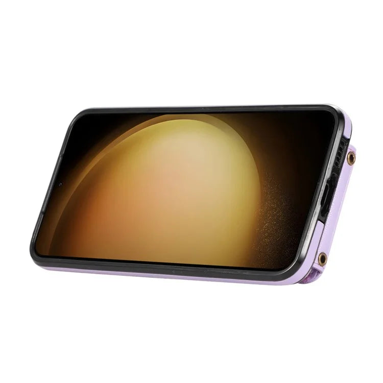 For Samsung Galaxy S21 Ultra 5G Case Card Holder Kickstand TPU+PU Leather Phone Cover