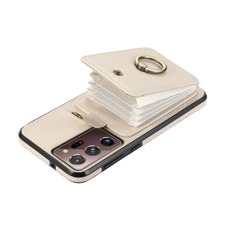 For Samsung Galaxy Note20 Ultra 5G / Note20 Ultra Case TPU+PU Leather Card Holder Kickstand Phone Cover