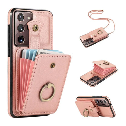 For Samsung Galaxy Note20 Ultra 5G / Note20 Ultra Case TPU+PU Leather Card Holder Kickstand Phone Cover