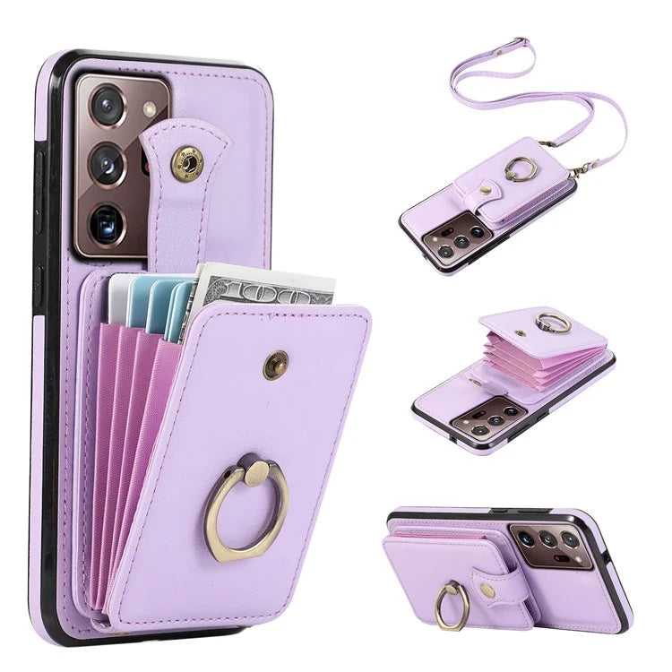 For Samsung Galaxy Note20 Ultra 5G / Note20 Ultra Case TPU+PU Leather Card Holder Kickstand Phone Cover