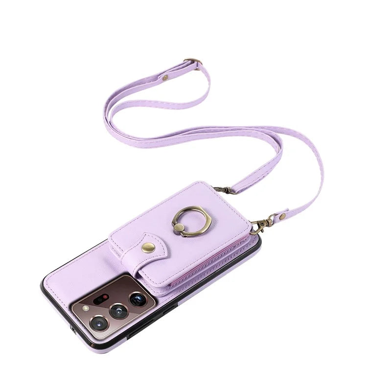For Samsung Galaxy Note20 Ultra 5G / Note20 Ultra Case TPU+PU Leather Card Holder Kickstand Phone Cover