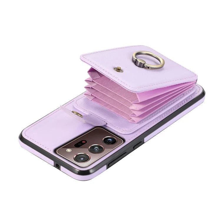 For Samsung Galaxy Note20 Ultra 5G / Note20 Ultra Case TPU+PU Leather Card Holder Kickstand Phone Cover