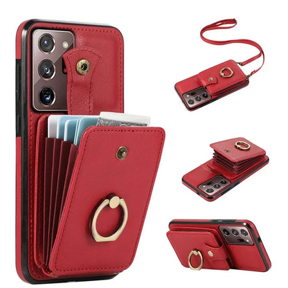 For Samsung Galaxy Note20 Ultra 5G / Note20 Ultra Case TPU+PU Leather Card Holder Kickstand Phone Cover