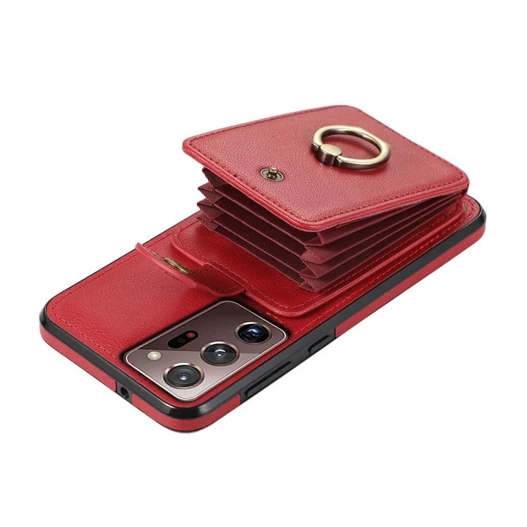 For Samsung Galaxy Note20 Ultra 5G / Note20 Ultra Case TPU+PU Leather Card Holder Kickstand Phone Cover