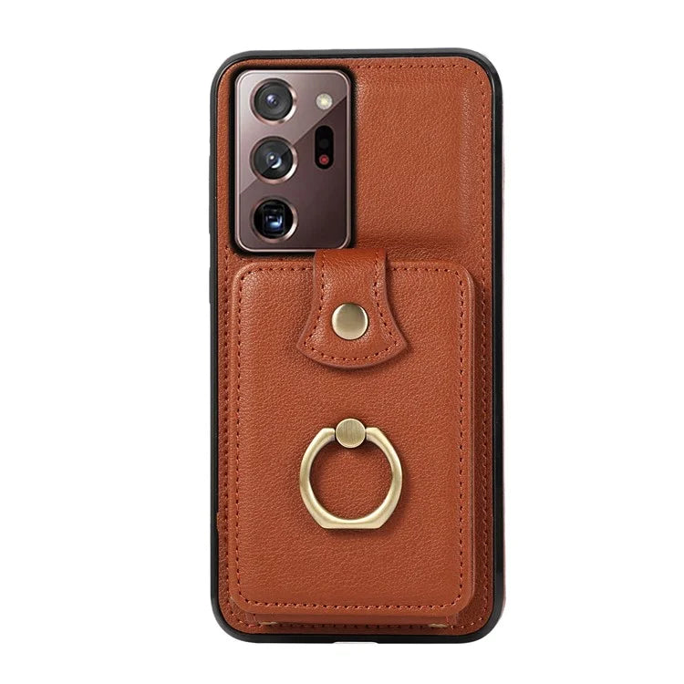 For Samsung Galaxy Note20 Ultra 5G / Note20 Ultra Case TPU+PU Leather Card Holder Kickstand Phone Cover