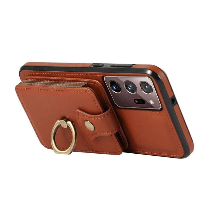 For Samsung Galaxy Note20 Ultra 5G / Note20 Ultra Case TPU+PU Leather Card Holder Kickstand Phone Cover