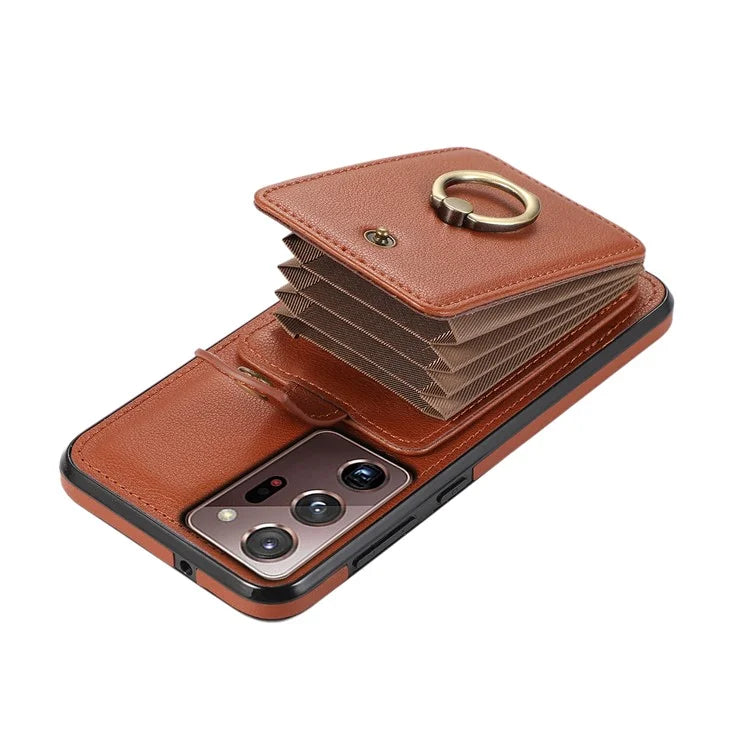 For Samsung Galaxy Note20 Ultra 5G / Note20 Ultra Case TPU+PU Leather Card Holder Kickstand Phone Cover