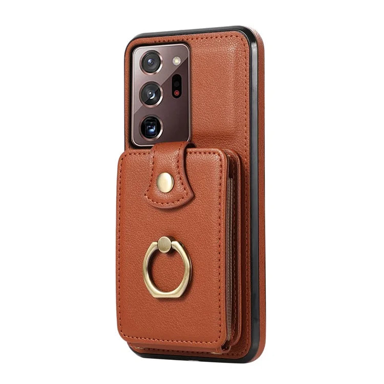 For Samsung Galaxy Note20 Ultra 5G / Note20 Ultra Case TPU+PU Leather Card Holder Kickstand Phone Cover