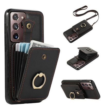 For Samsung Galaxy Note20 Ultra 5G / Note20 Ultra Case TPU+PU Leather Card Holder Kickstand Phone Cover